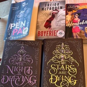 Set of 5 books as shown. 3 paperback & 2 hardcover